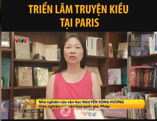 전시회를 주관한 베트남 프랑스 교민 응우옌송흐엉(Nguyễn Sông- Hương).(사진=베트남 국영VTV 캡쳐)