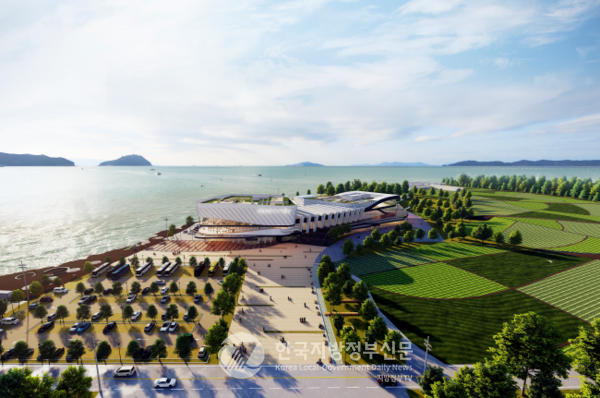 완도 국립해양박물관이 청해진 유적지 인근 4만 3000㎡ 규모에 국비 1,245억 원 투입되어 2026년 개관될 예정이다(사진=완도군청)