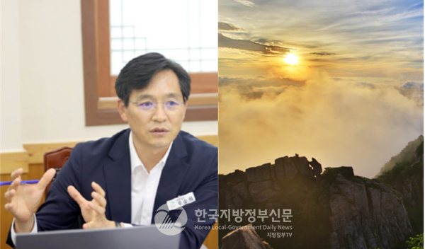 우승희 영암군수가 2023년 토끼해를 맞아 ‘변화와 혁신’을 통해 대한민국 혁신수도 1번지 ‘더 큰 영암’ 도약을 위한 새해 비전을 제시했다. 영암 월출산 새해 일출(사진=조용원 기자)