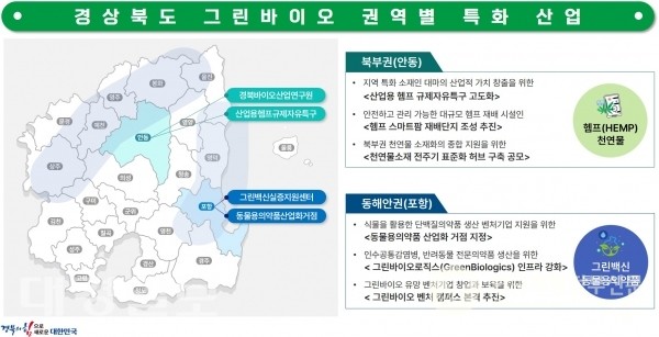 경북도의 그린바이오산업 권역별 육성 전략/사진=경북도