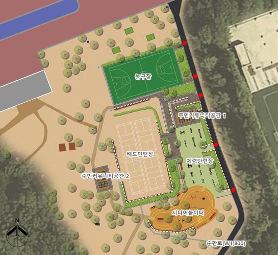 서울시설공단(이사장 한국영)은 광진구 능동 서울어린이대공원 후문에 노년층을 위한 ‘시니어파크’를 4월 착공해 7월초 조성한다. 자료는 시니어파크 조성계획도 (사진=서울시설공단)