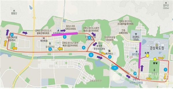 자율주행 버스 운행 코스/사진=경북도