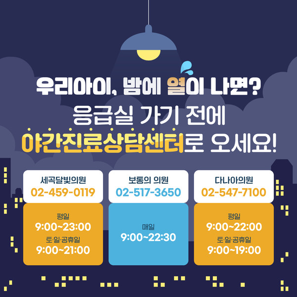 강남구(구청장 조성명)가 야간·휴일에 소아 진료를 하는 1차 의료기관 3개소를 야간진료상담센터로 지정하고 협약을 맺었다. (자료=강남구청)