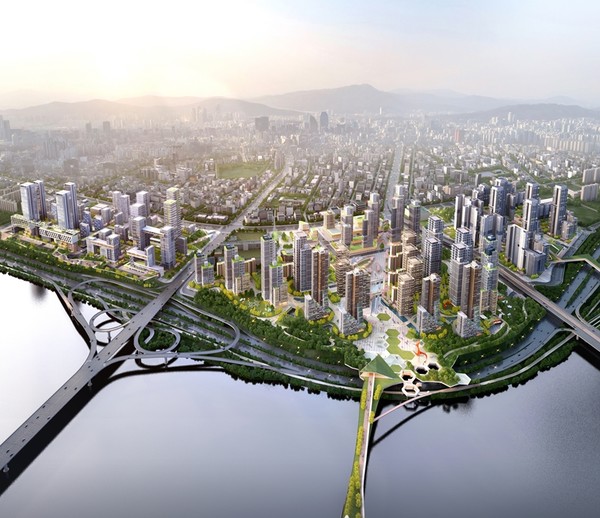 서울시가 한강변 주거의 패러다임을 바꿀 압구정 2~5구역 재건축 신속통합기획을 확정했다. 전체 조감도 모습 (자료=서울시청)