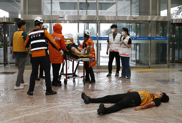  '2023 THE SHIELD 충주' 대테러 종합훈련 모습 (사진=충주시)