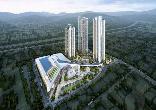 천안시는 추진 중인 동남구 원성동 옛 오룡경기장 일원이 충청남도 최초 특별건축구역에 지난 19일 지정됐다고 밝혔다. 오룡지구 민관협력형 도시재생리츠사업 조감도 (자료=천안시)