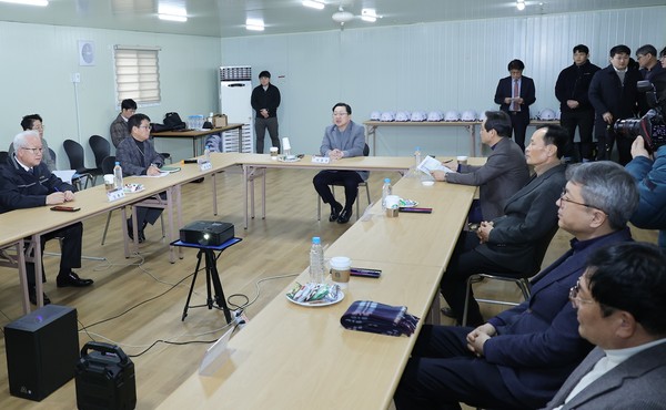 이장우 대전시장은 15일 2월 말 준공 예정인 대전 최초 청년주택 “구암 다가온” 건립 공사 현장을 방문했다. (사진=대전시)