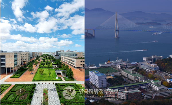 국립목포해양대학교(오른쪽)가 국립인천대학교(왼쪽)와 통합을 추진하겠다고 나서 전남 지역사회에 파장을 일으키고 있다.(사진=조용원 기자/목포해양대.인천대)