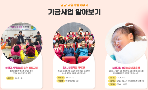 영암군은 고향사랑기부금으로 소아청소년과 개설을 비롯해 '엉덩이 기억상실증 회복 프로젝트', '엄니! 영암극장 가시게' 등 사업을 추진해 큰 호응을 얻고 있다(사진=조용원 기자/영암군청)