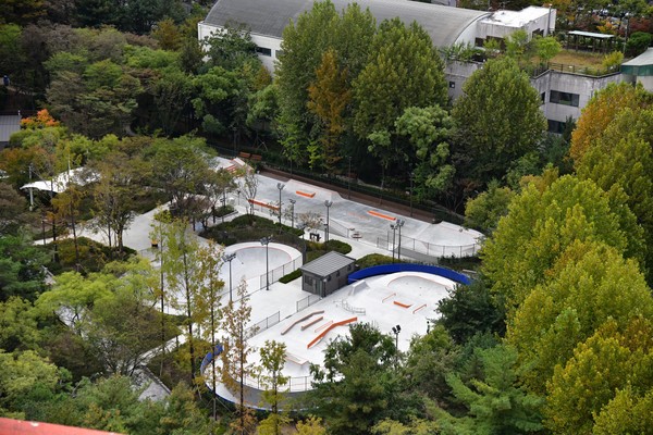 노원X-TOP은 스트릿, 트랜지션, 보울을 포함한 3개 장르를 소화할 수 있도록 섹션이 구분되어 있고, 전국에서 유일하게 콘크리트 구조물로 설치되어 안전성을 확보했다. (사진=노원구)