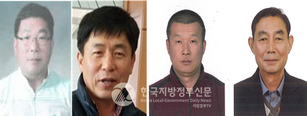 왼쪽부터 대통령상 김인수씨, 대통령상 민홍기씨, 농식품부장관상 윤병옥씨, 농식품부장관상 박희재씨(사진=조용원 기자/해남군청)