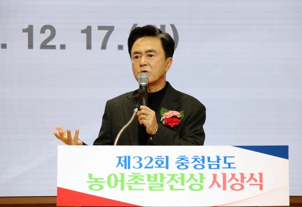 김태흠 충남도지사는 “농어촌에 우리 미래가 있다는 생각에 따라 민선8기 충남은 스마트팜 조성, 은퇴농연금제 도입 등 농업·농촌 구조와 시스템을 바꾸고 청년들을 유입시키기 위해 노력하고 있다”고 말했다. (사진=김지수 기자/충남도청)