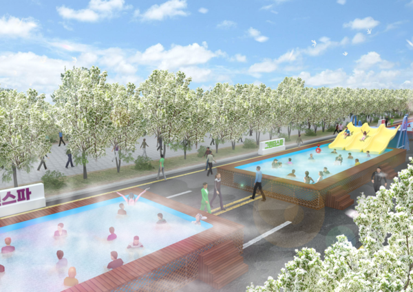 2025 유성온천문화축제에서는 온천수를 활용한 가족형 야외 수영장(온천탕 3개, 미끄럼틀·에어바운스)과 날씨 무관 실내 돔 수영장을 국내 축제 최초로 선보이며, 웰니스 관광의 새 기준을 제시한다. (자료=유성구청)