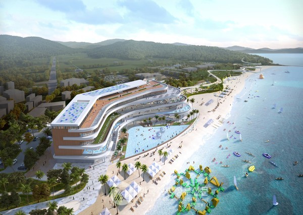 ‘율포해양복합센터’는 484억 원이 투입되는 초대형 프로젝트로, 서핑장, 다이빙장, 스킨스쿠버 풀 등을 포함한 복합 해양레저 인프라가 조성된다.(사진=조용원 기자/보성군청)